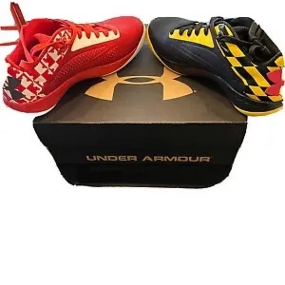 Sneakers, Under Armour  Maryland Terps Basketball Team Shoe Under Armour Team HOVR Apex 3 MARYLAND TERRAPINS Black Red  main image 3